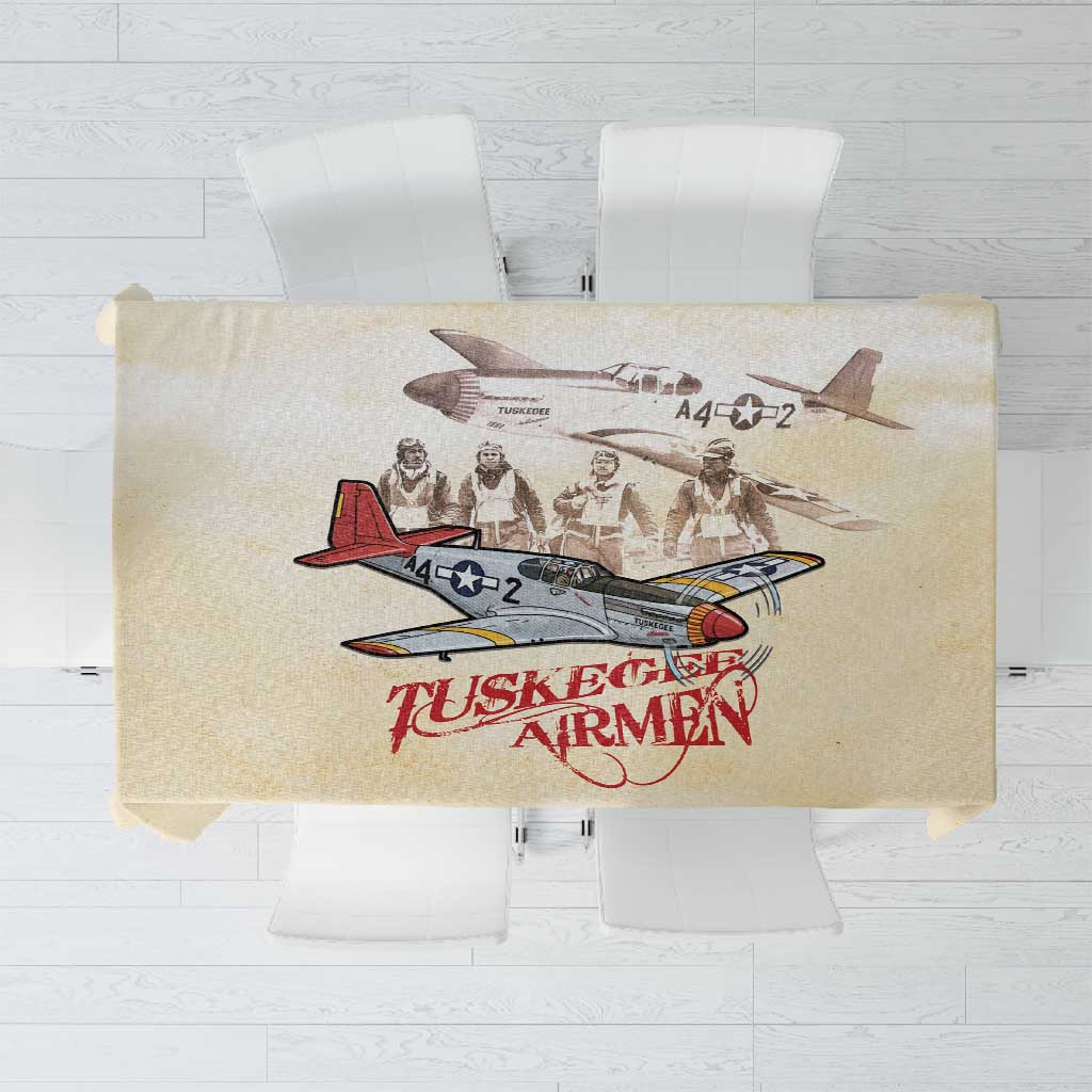 Tuskegee Airmen Tablecloth Red Tails Legacy Retro Style - African Pride