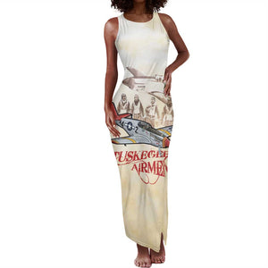 Tuskegee Airmen Tank Maxi Dress Red Tails Legacy Retro Style - African Pride