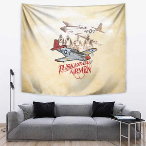 Tuskegee Airmen Tapestry Red Tails Legacy Retro Style - African Pride