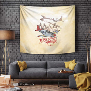 Tuskegee Airmen Tapestry Red Tails Legacy Retro Style - African Pride