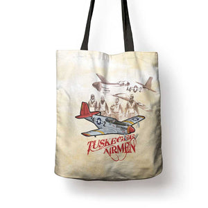 Tuskegee Red Tails Airmen Tote Bag History Aviator Heroes Retro Style