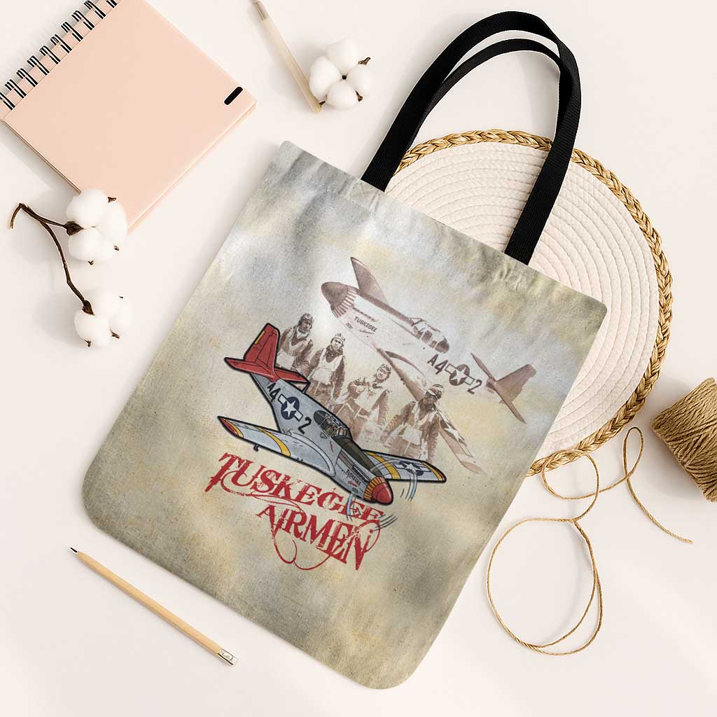 Tuskegee Red Tails Airmen Tote Bag History Aviator Heroes Retro Style