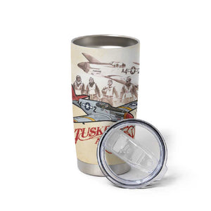 Tuskegee Airmen Tumbler Cup Red Tails Legacy Retro Style - African Pride
