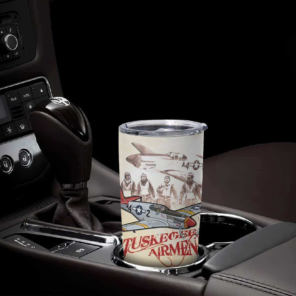 Tuskegee Airmen Tumbler Cup Red Tails Legacy Retro Style - African Pride