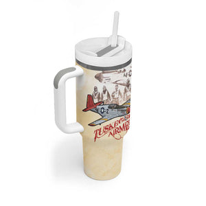 Tuskegee Airmen Tumbler With Handle Red Tails Legacy Retro Style - African Pride