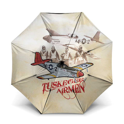 Tuskegee Red Tails Airmen Umbrella History Aviator Heroes Retro Style