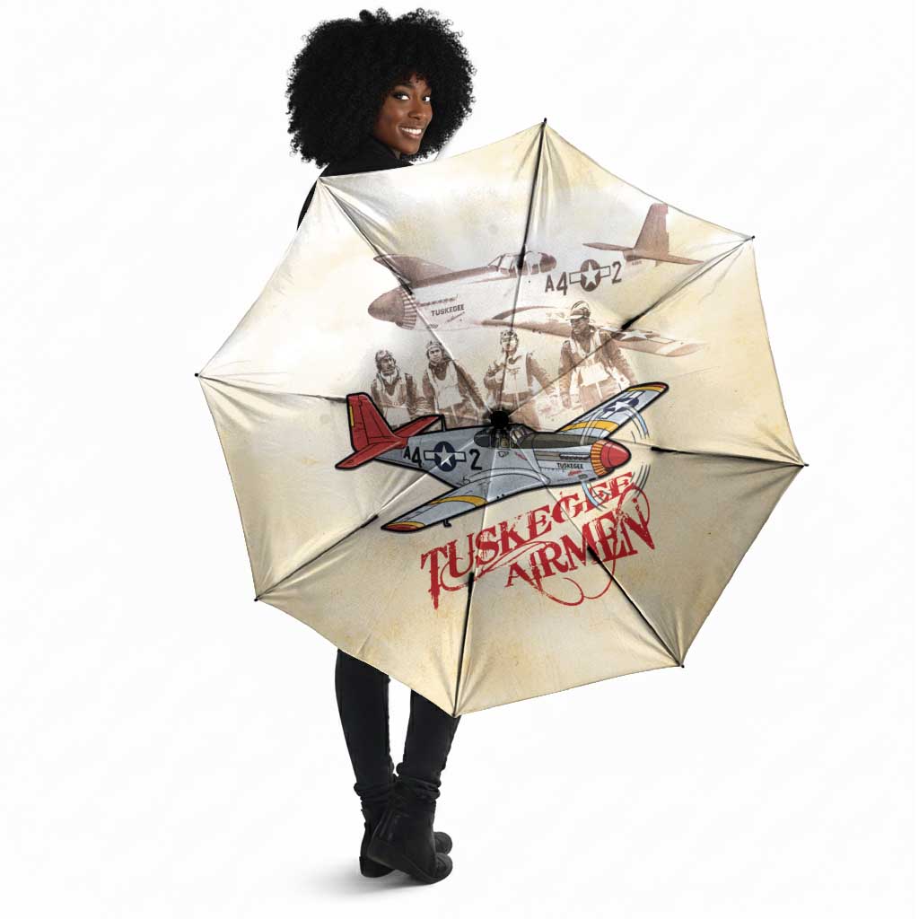 Tuskegee Red Tails Airmen Umbrella History Aviator Heroes Retro Style