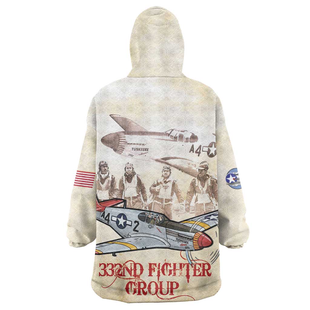 Tuskegee Airmen Wearable Blanket Hoodie Red Tails Legacy Retro Style - African Pride