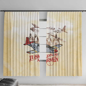 Tuskegee Airmen Window Curtain Red Tails Legacy Retro Style - African Pride