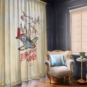 Tuskegee Airmen Window Curtain Red Tails Legacy Retro Style - African Pride