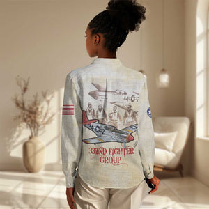 Tuskegee Airmen Women Casual Shirt Red Tails Legacy Retro Style - African Pride