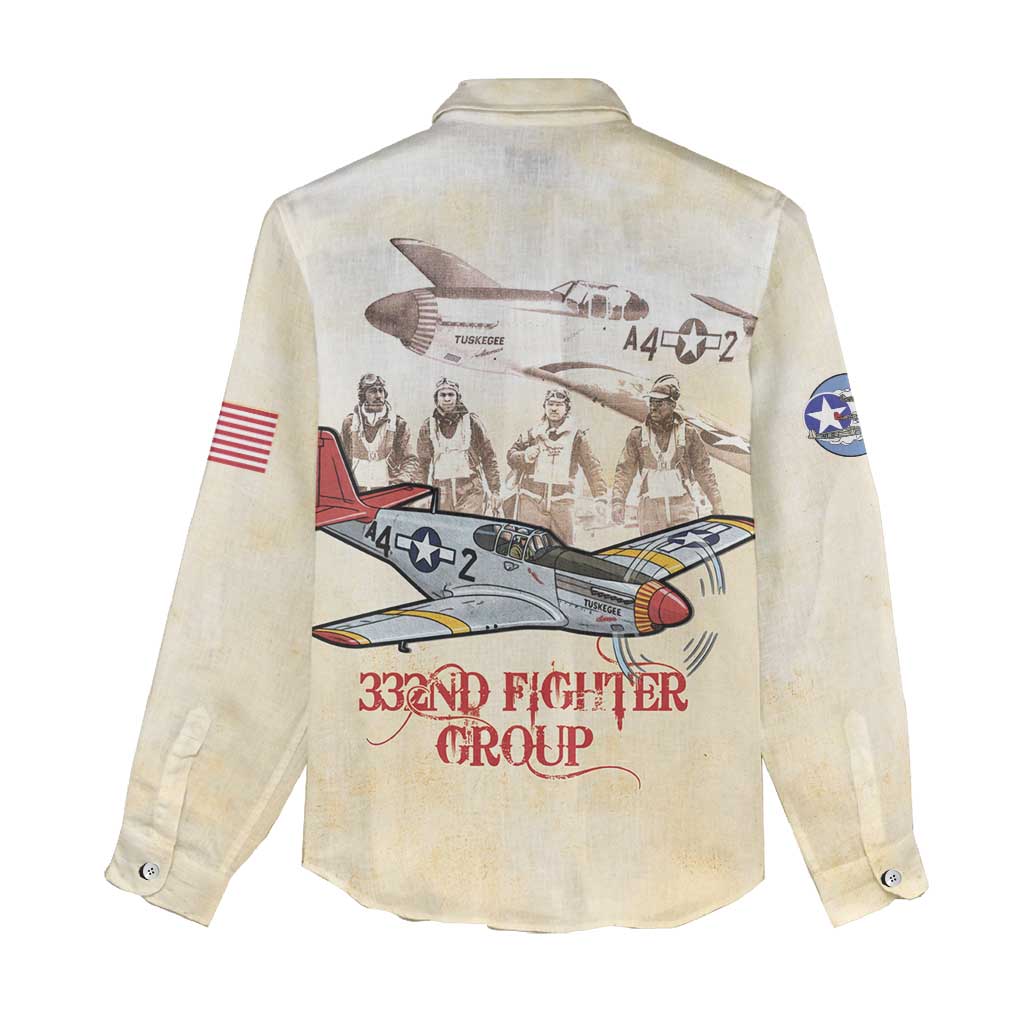 Tuskegee Airmen Women Casual Shirt Red Tails Legacy Retro Style - African Pride