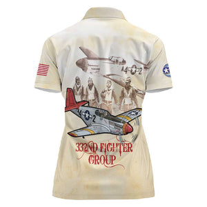Tuskegee Airmen Women Polo Shirt Red Tails Legacy Retro Style - African Pride