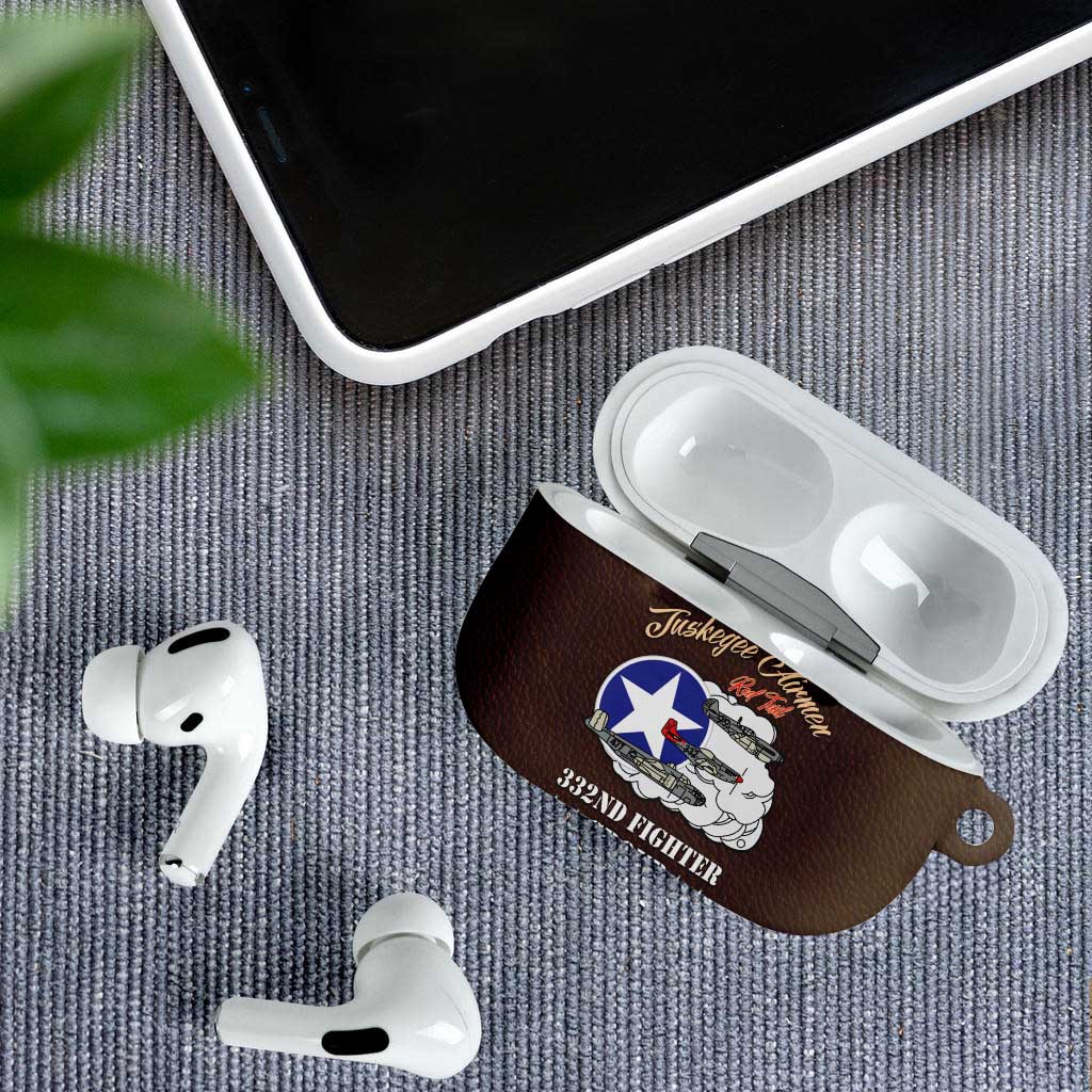 Tuskegee Airmen WWII Heroes AirPods Case The Great American Aviators Brown Leather Pattern