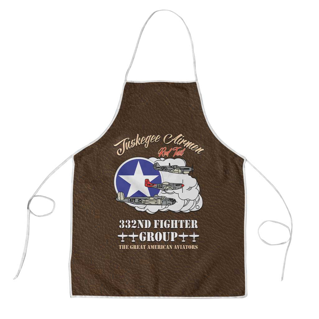 Tuskegee Airmen WWII Heroes Apron The Great American Aviators Brown Leather Pattern