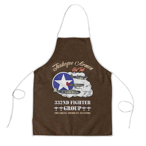 Tuskegee Airmen WWII Heroes Apron The Great American Aviators Brown Leather Pattern