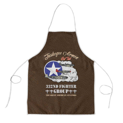 Tuskegee Airmen WWII Heroes Apron The Great American Aviators Brown Leather Pattern