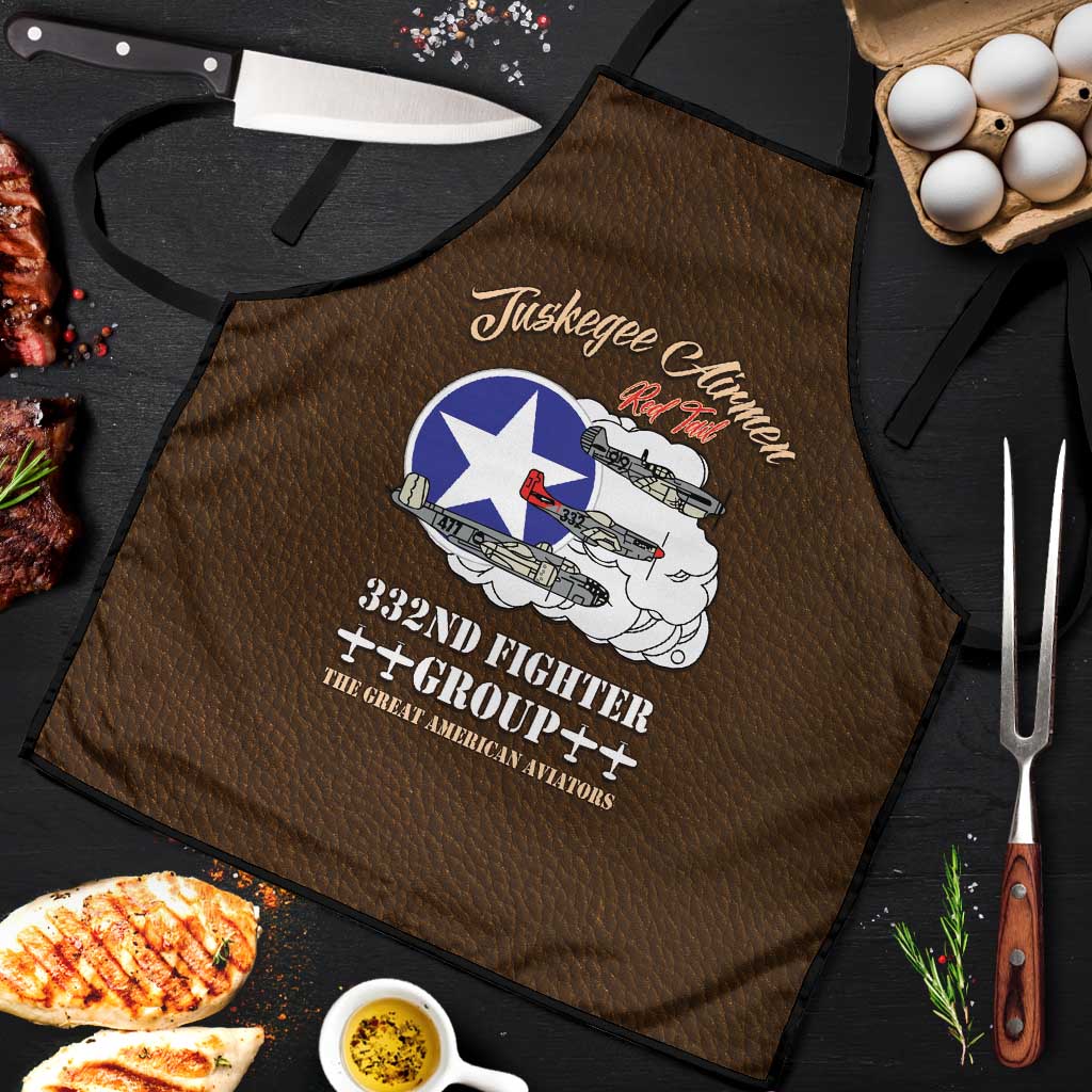Tuskegee Airmen WWII Heroes Apron The Great American Aviators Brown Leather Pattern