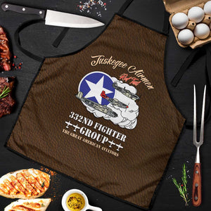 Tuskegee Airmen WWII Heroes Apron The Great American Aviators Brown Leather Pattern