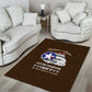 African American Aviators WWII Area Rug Tuskegee Red Tails Airmen Brown Leather Pattern - African Pride