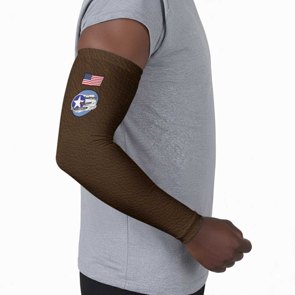Tuskegee Airmen WWII Heroes Arm Sleeves The Great American Aviators Brown Leather Pattern