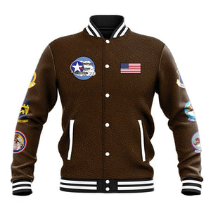 African American Aviators WWII Baseball Jacket Tuskegee Red Tails Airmen Brown Leather Pattern - African Pride