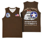 African American Aviators WWII Basketball Jersey Tuskegee Red Tails Airmen Brown Leather Pattern - African Pride