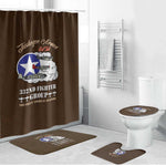 Tuskegee Airmen WWII Heroes Bathroom Set The Great American Aviators Brown Leather Pattern
