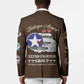 Tuskegee Airmen WWII Heroes Blazer The Great American Aviators Brown Leather Pattern