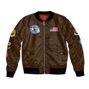 African American Aviators WWII Bomber Jacket Tuskegee Red Tails Airmen Brown Leather Pattern - African Pride