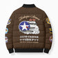 Tuskegee Airmen WWII Heroes Bomber Puffer Jacket The Great American Aviators Brown Leather Pattern