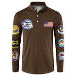 Tuskegee Airmen WWII Heroes Button Sweatshirt The Great American Aviators Brown Leather Pattern