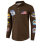 Tuskegee Airmen WWII Heroes Button Sweatshirt The Great American Aviators Brown Leather Pattern