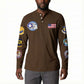 Tuskegee Airmen WWII Heroes Button Sweatshirt The Great American Aviators Brown Leather Pattern