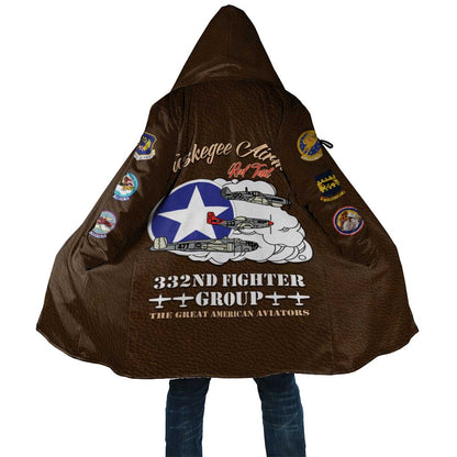 Tuskegee Airmen WWII Heroes Cloak The Great American Aviators Brown Leather Pattern