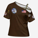 Tuskegee Airmen WWII Heroes Cross Shoulder Shirt The Great American Aviators Brown Leather Pattern
