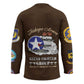 Tuskegee Airmen WWII Heroes Hockey Jersey The Great American Aviators Brown Leather Pattern