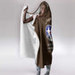 African American Aviators WWII Hooded Blanket Tuskegee Red Tails Airmen Brown Leather Pattern - African Pride