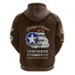 African American Aviators WWII Hoodie Tuskegee Red Tails Airmen Brown Leather Pattern - African Pride