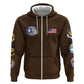 African American Aviators WWII Hoodie Tuskegee Red Tails Airmen Brown Leather Pattern - African Pride