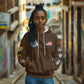 African American Aviators WWII Hoodie Tuskegee Red Tails Airmen Brown Leather Pattern - African Pride
