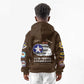 African American Aviators WWII Kid Hoodie Tuskegee Red Tails Airmen Brown Leather Pattern - African Pride