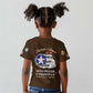 African American Aviators WWII Kid T shirt Tuskegee Red Tails Airmen Brown Leather Pattern - African Pride