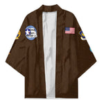 Tuskegee Airmen WWII Heroes Kimono The Great American Aviators Brown Leather Pattern