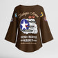 Tuskegee Airmen WWII Heroes Kimono Sleeve Blouse The Great American Aviators Brown Leather Pattern