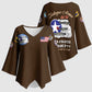 Tuskegee Airmen WWII Heroes Kimono Sleeve Blouse The Great American Aviators Brown Leather Pattern