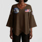 Tuskegee Airmen WWII Heroes Kimono Sleeve Blouse The Great American Aviators Brown Leather Pattern