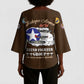 Tuskegee Airmen WWII Heroes Kimono Sleeve Blouse The Great American Aviators Brown Leather Pattern