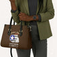 Tuskegee Airmen WWII Heroes Leather Bag The Great American Aviators Brown Leather Pattern