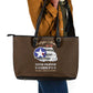African American Aviators WWII Leather Tote Bag Tuskegee Red Tails Airmen Brown Leather Pattern - African Pride